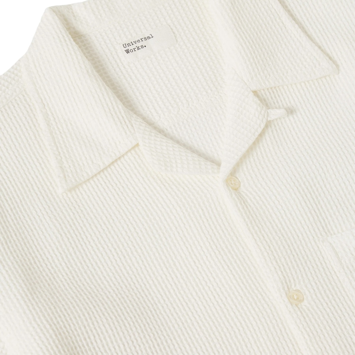 Universal Works Camp Shirt P3017 Japanese Waffle ecru