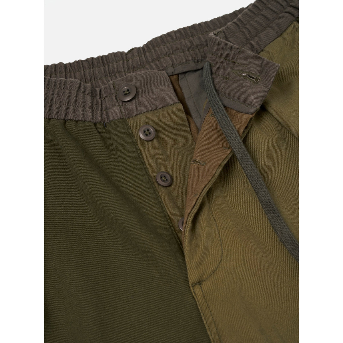 Universal Works Oxford Pant patchwork twill olive
