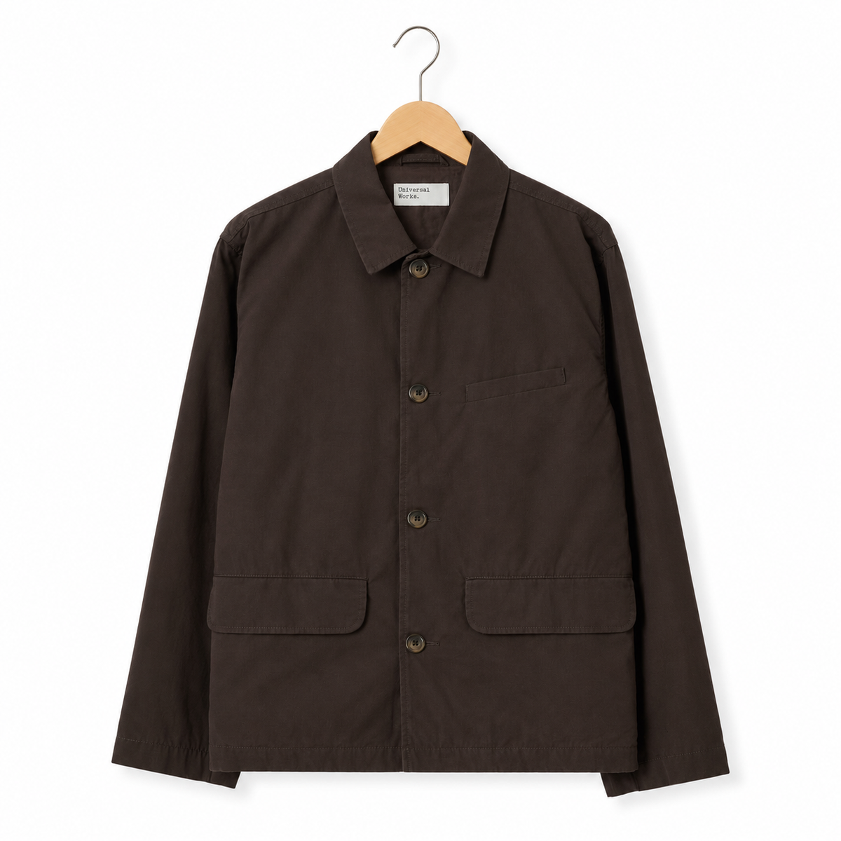 Universal Works Warmus Jacket micro canvas brown