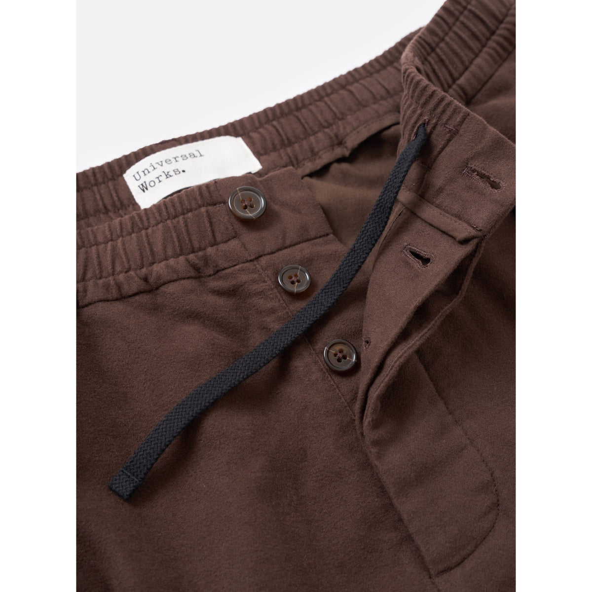 Universal Works Pleated Track Pant comfort moleskin brown