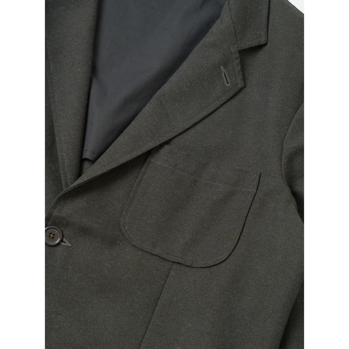 Universal Works Two Button Jacket recycled it tweed olive