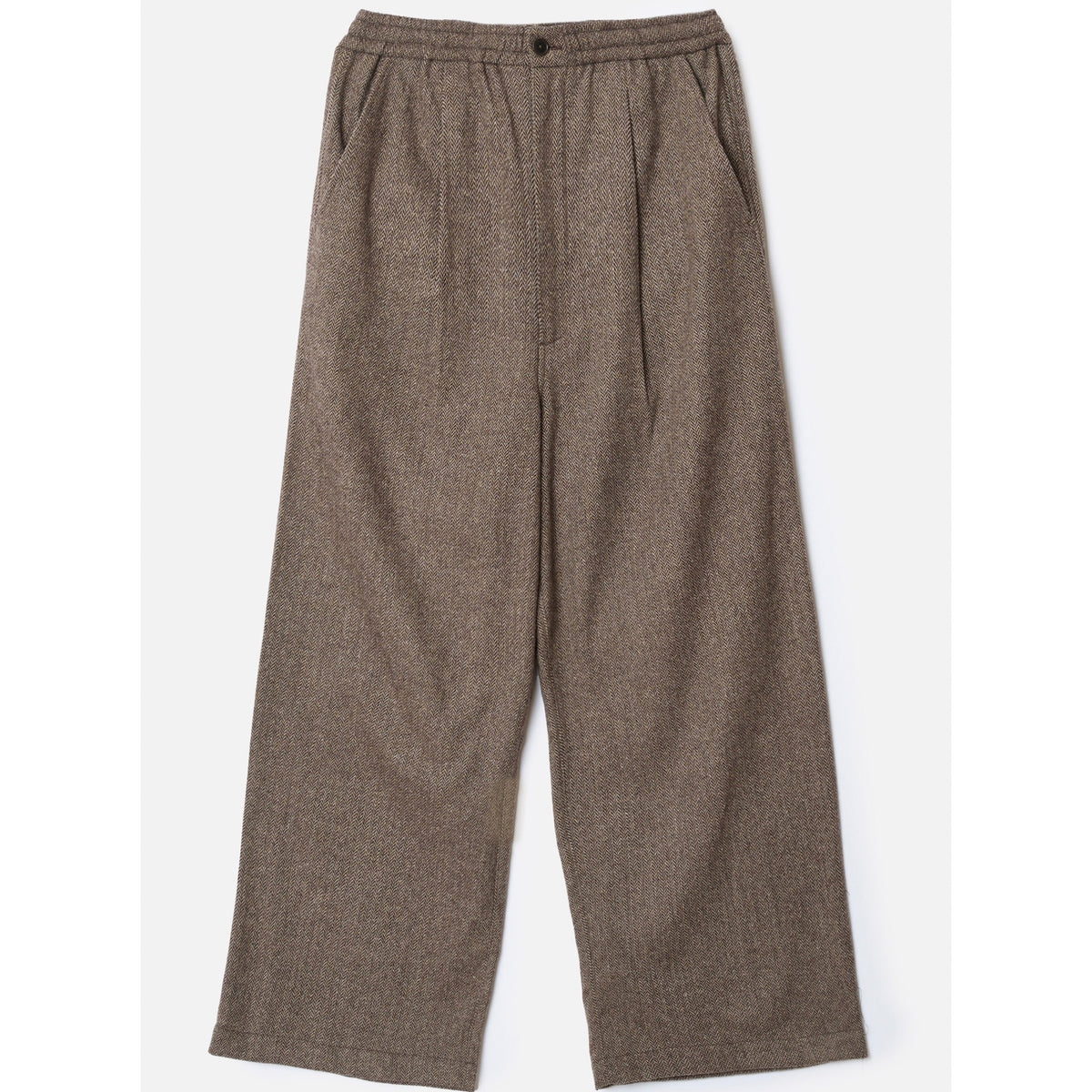 Universal Works Gillespie Pant wool herringbone brown