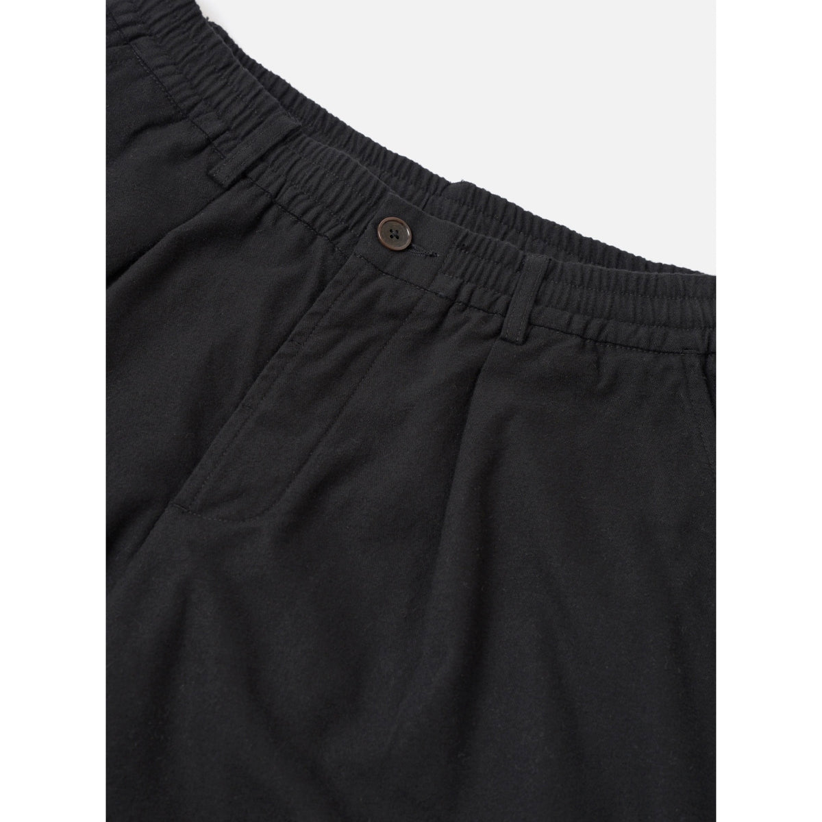 Universal Works Pleated Track Pant brushed moleskin black