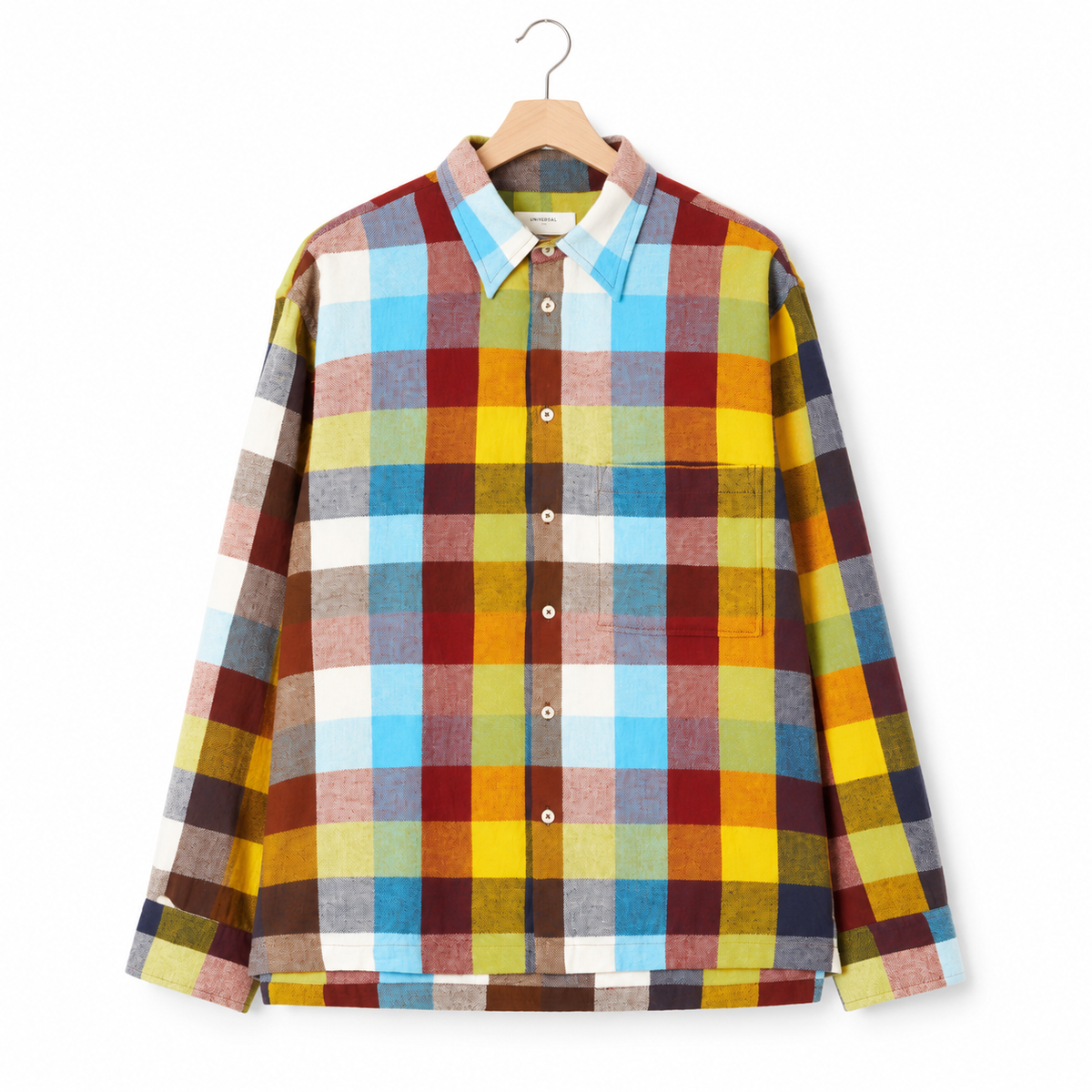 Universal Works Lucky Shirt evans check multi check