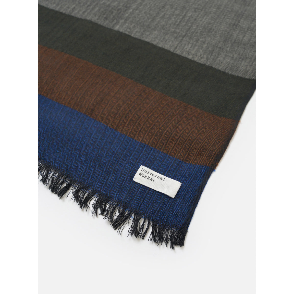 Universal Works Himalayan Scarf reversible wool grey