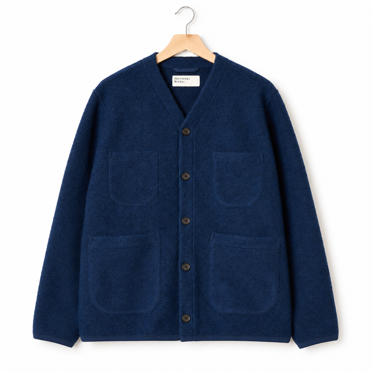 Universal Works Cardigan fleece indigo