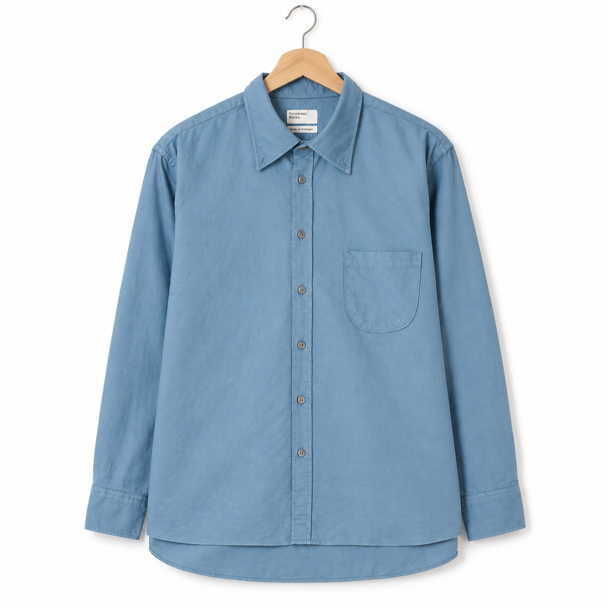 Universal Works Lazy Day Shirt r.oxford mid blue