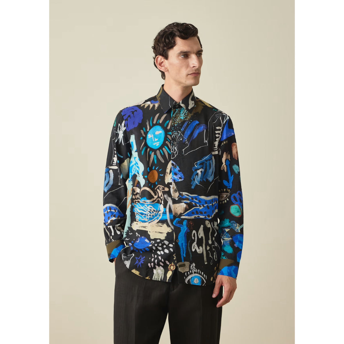Paul Smith Ink Works Print viscose blend black