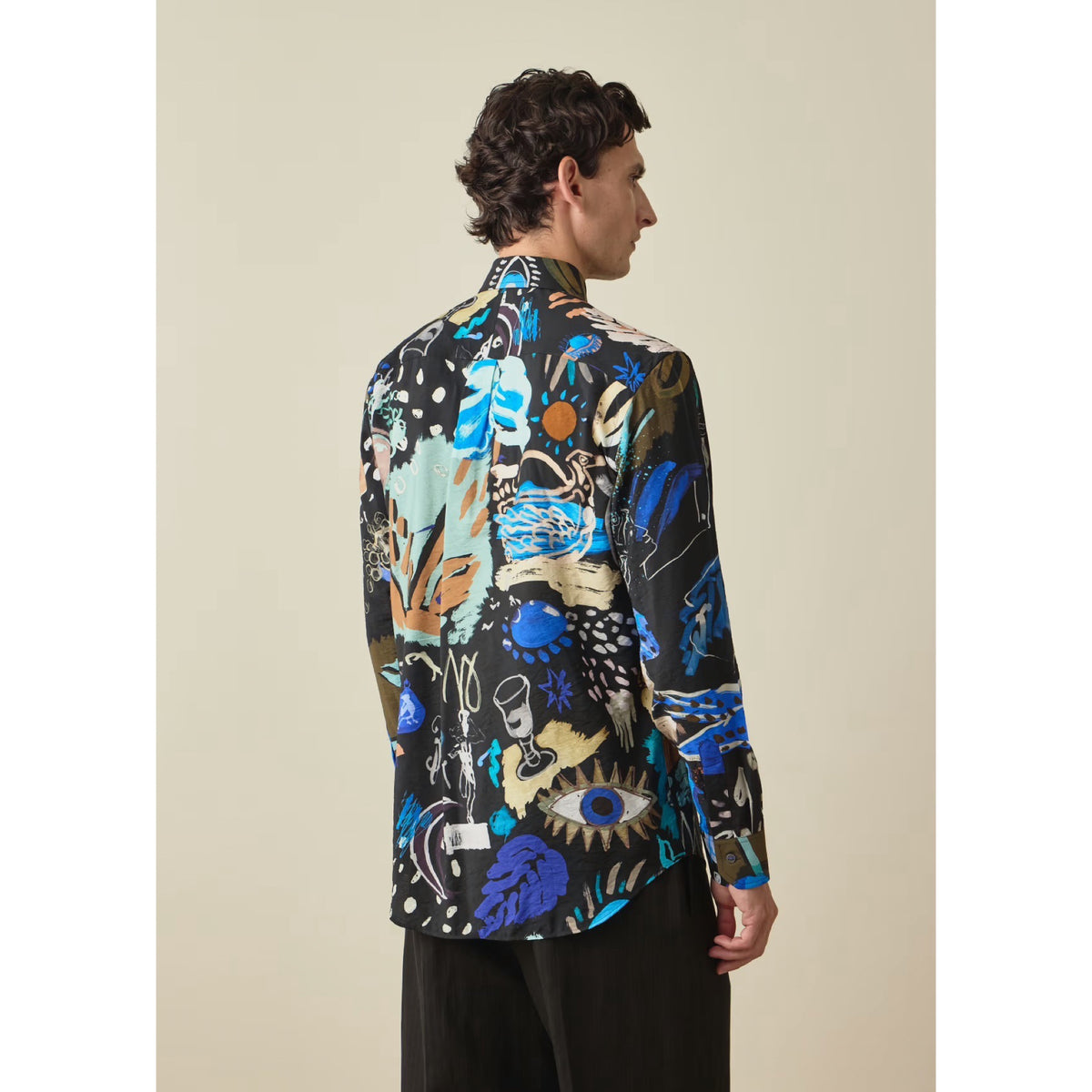 Paul Smith Ink Works Print viscose blend black