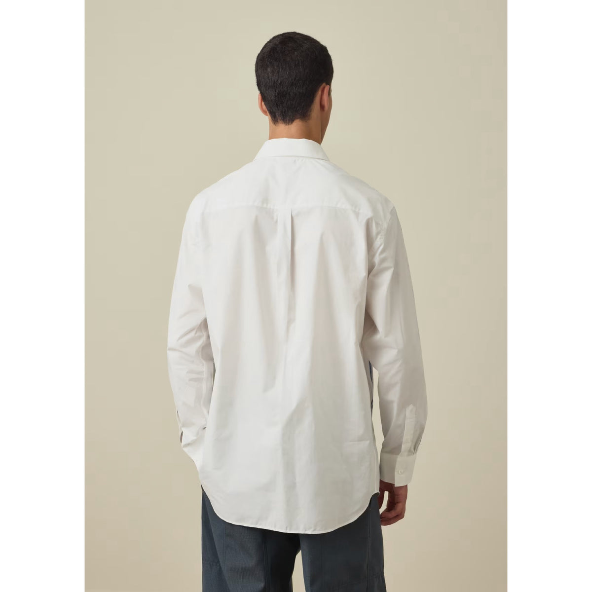 Paul Smith White and Blue 'Garment' Print Oversized Shirt