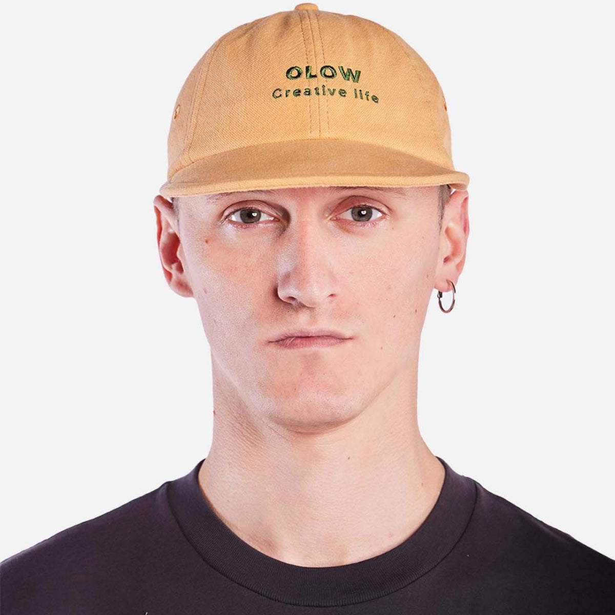 Olow Six Pannel Cap Creative Life ocre