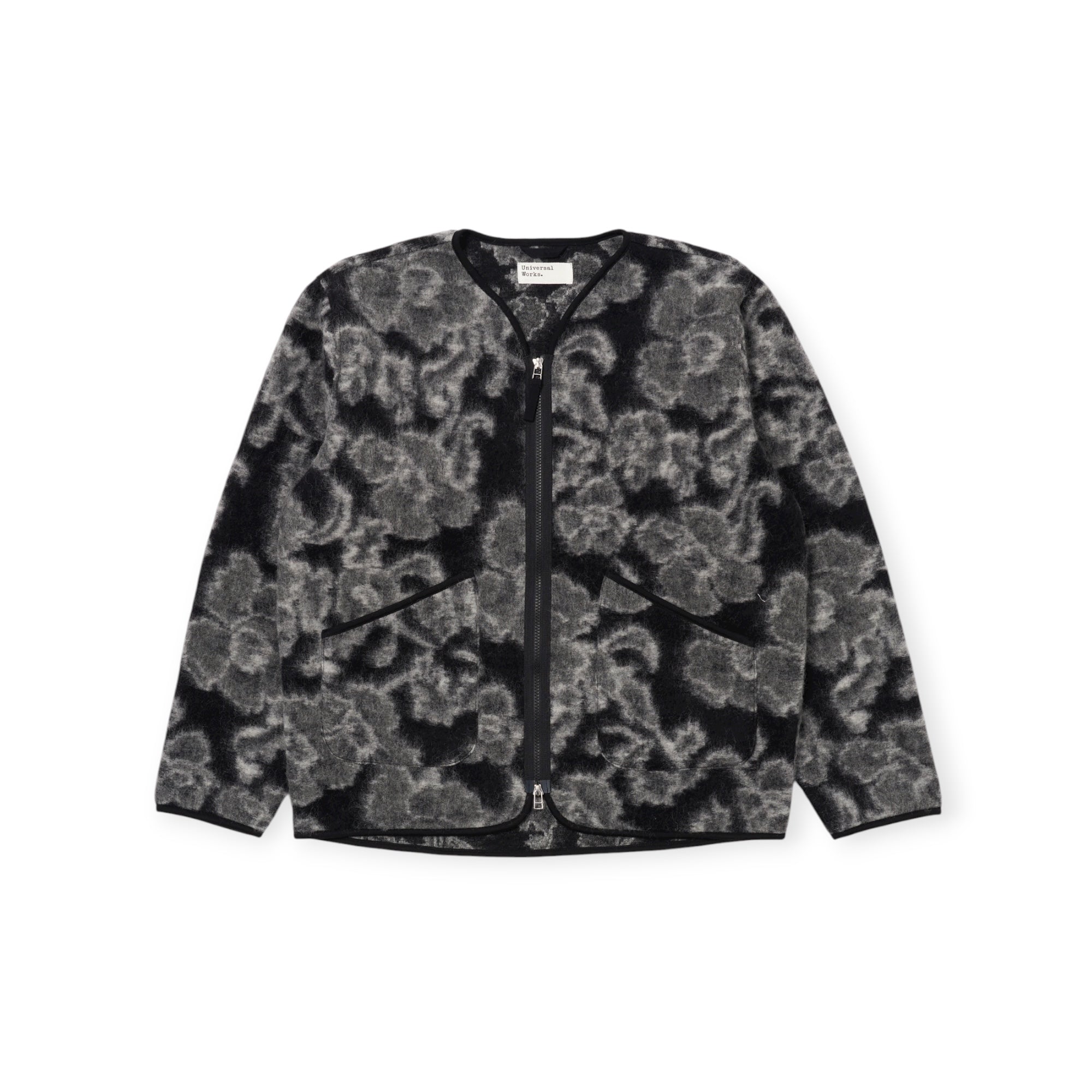 Universal Works Zip Liner Jacket Flower Fleece charcoal