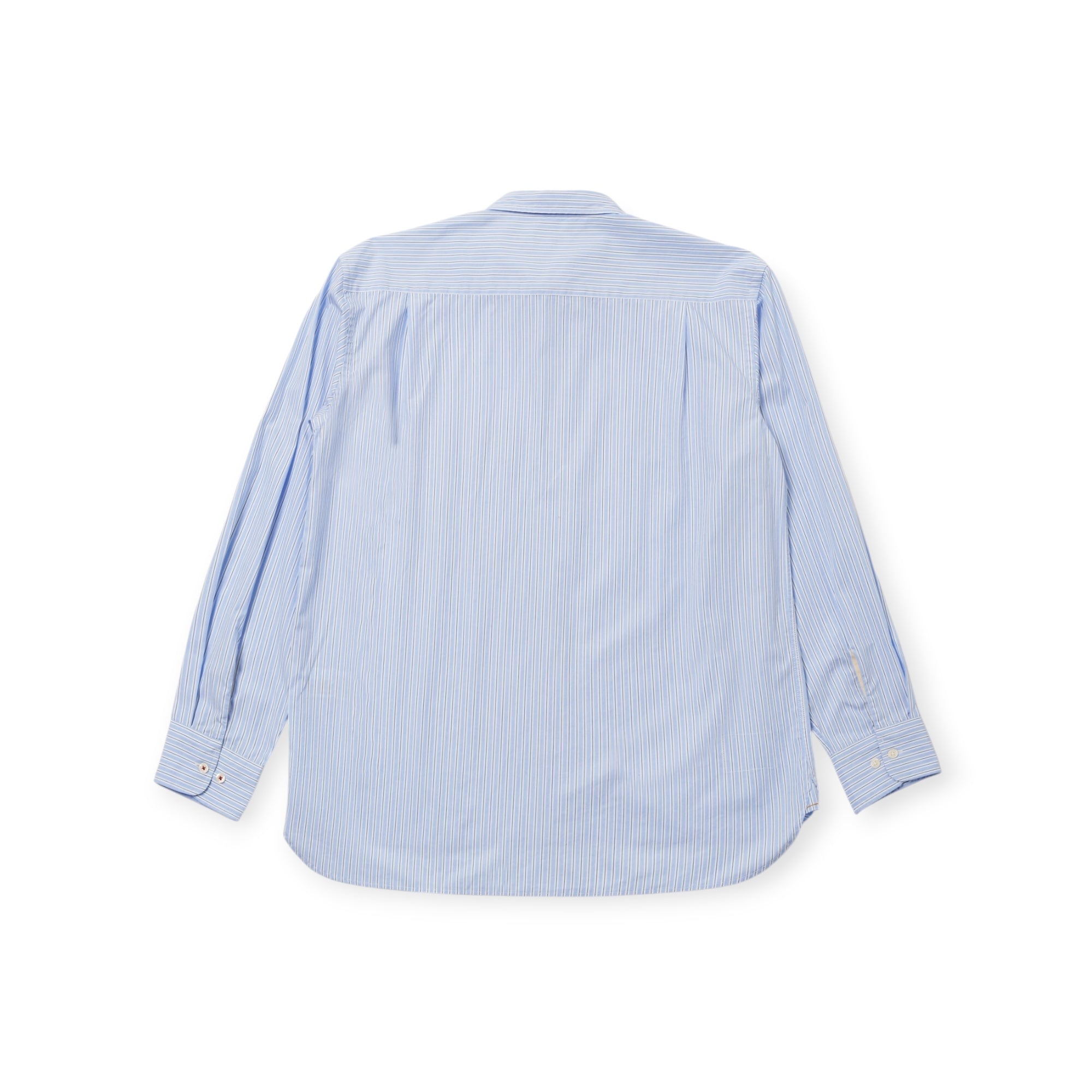 Universal Works Square Pocket Shirt Office Stripe blue