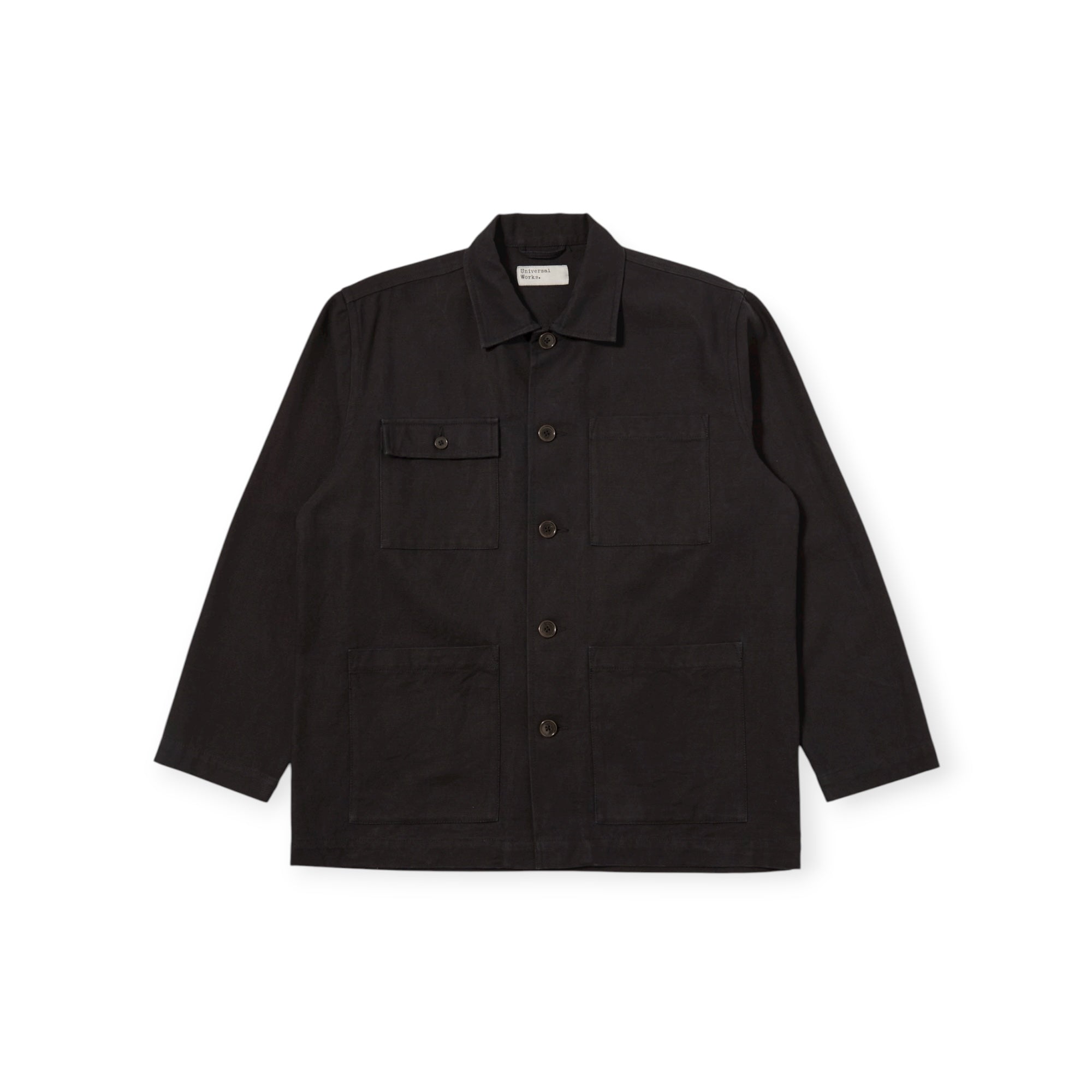 Universal Works Dockside Overshirt Organic Canvas black