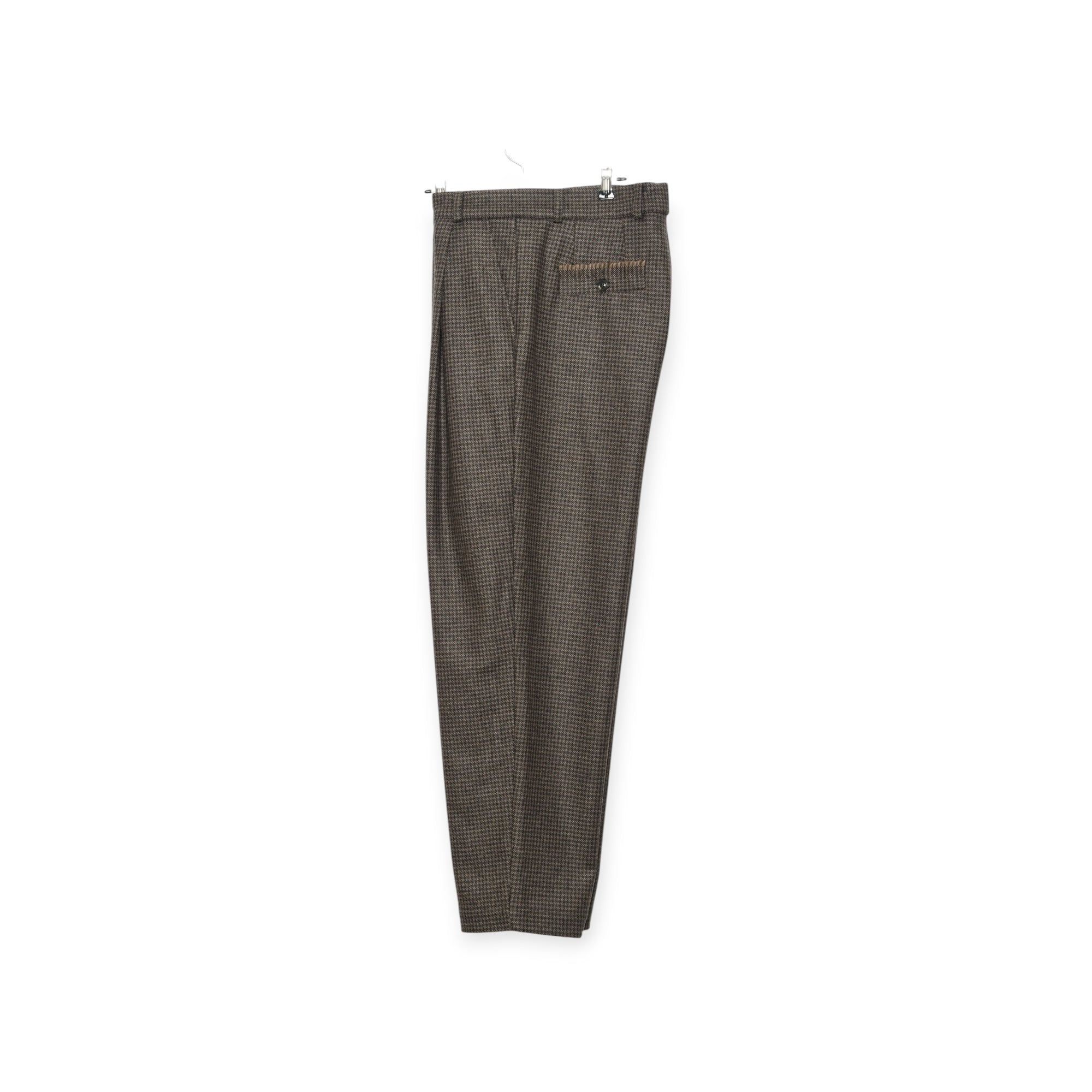 Frank Leder Dogtooth Wool Trouser grey