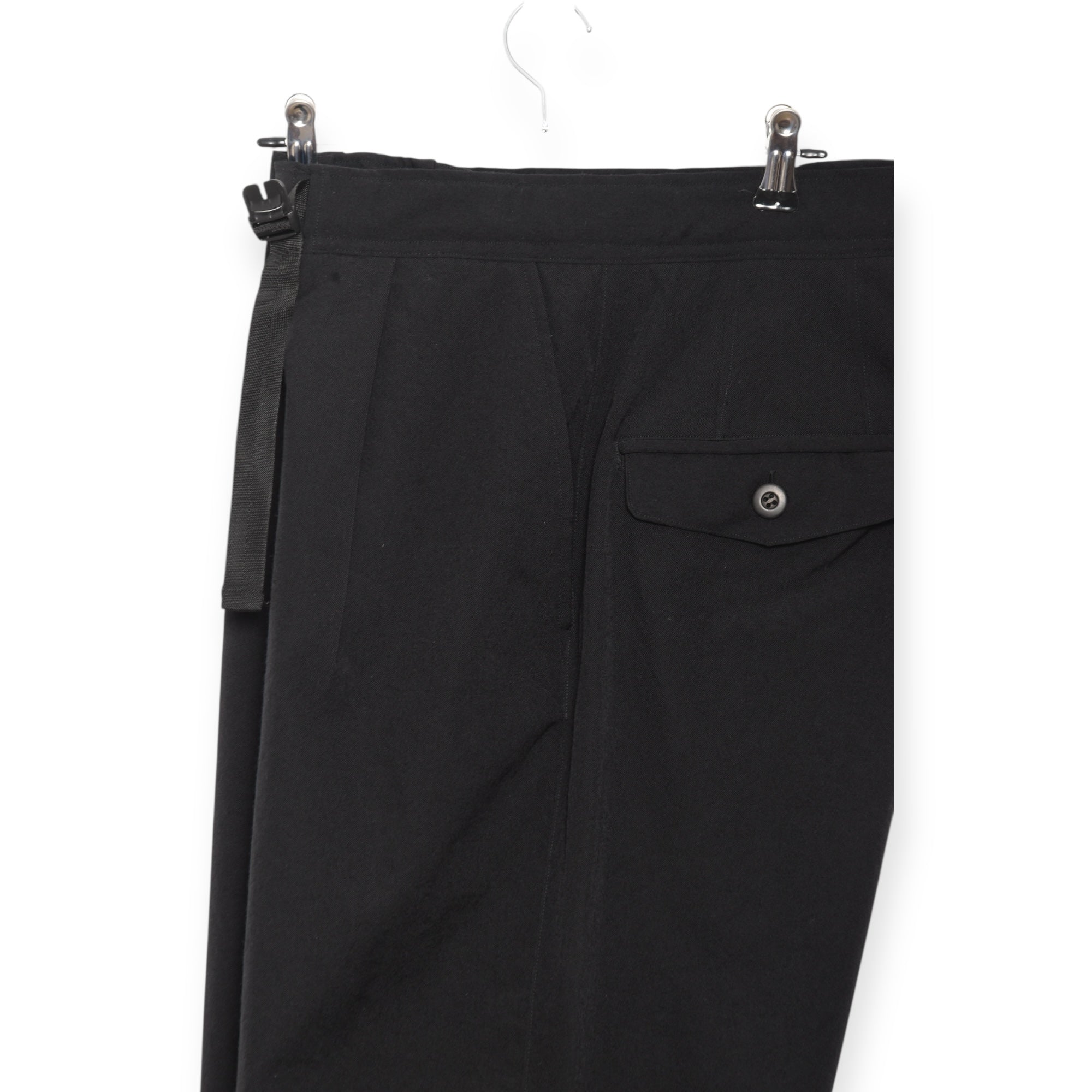 Gorouta Twisted Gabardine Wool Trouser black