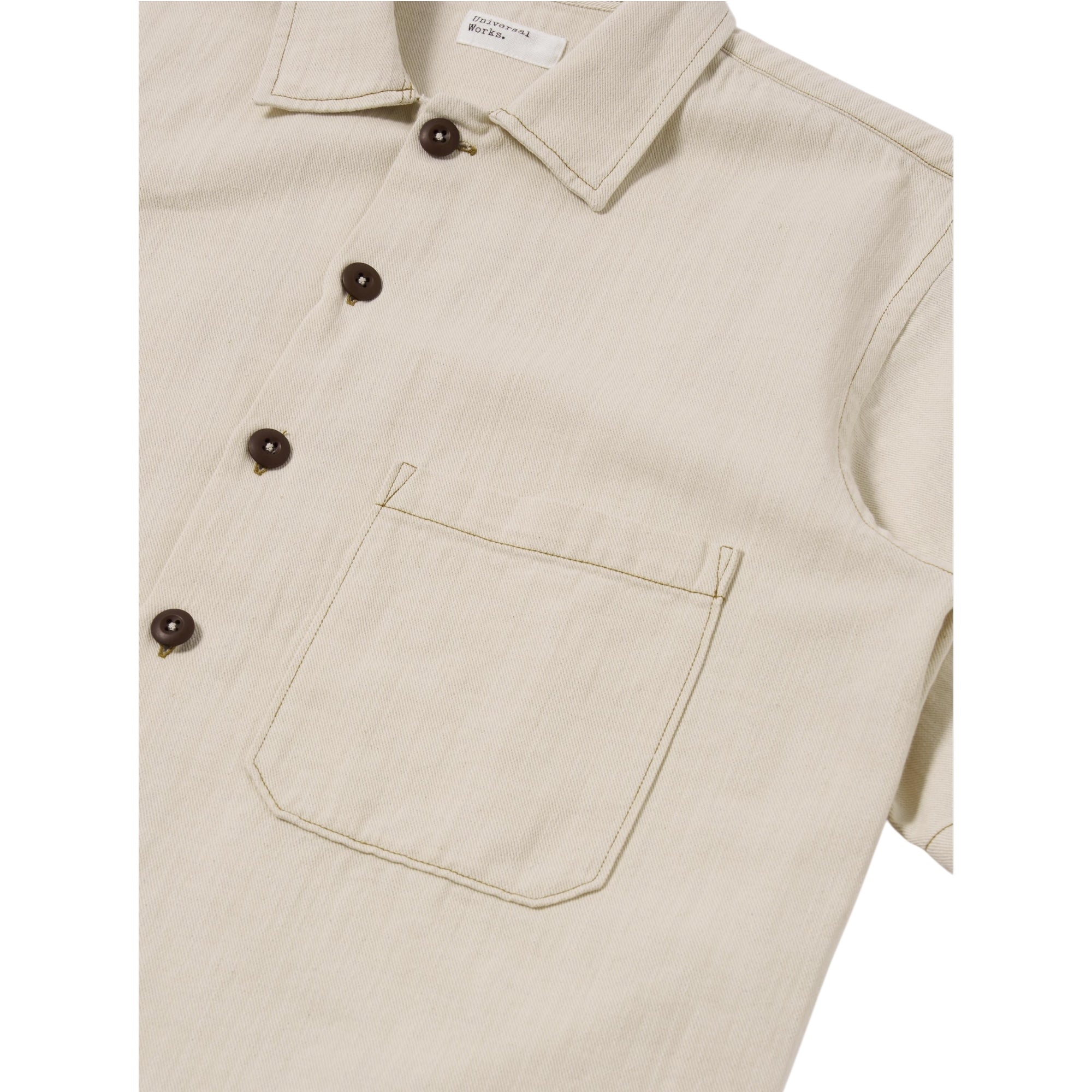 Universal Works S/S Fatigue Shirt Koko Colin ecru