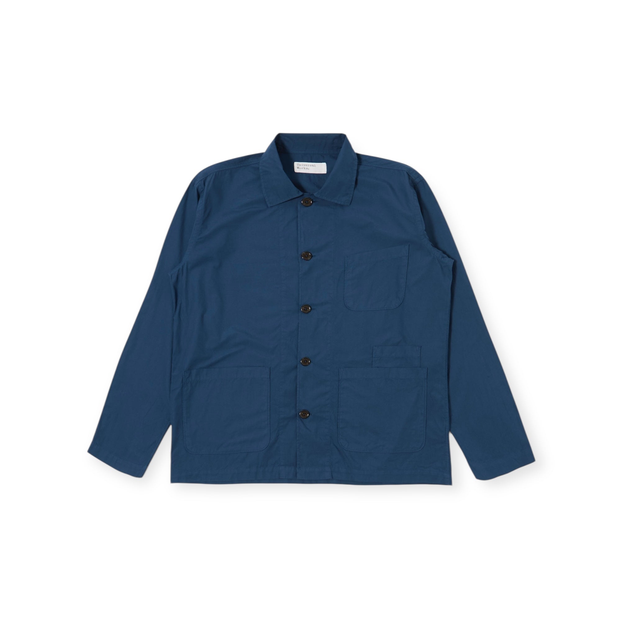 Universal Works Bakers Overshirt Organic Fine Poplin golden navy