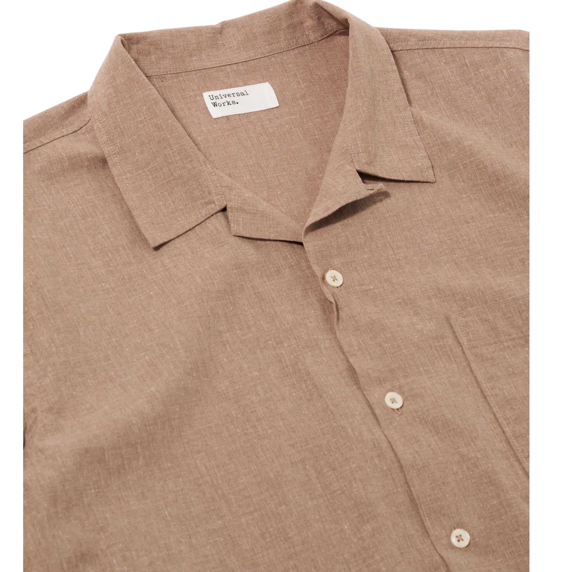 Universal Works Road Shirt Sido Linen Mix brown