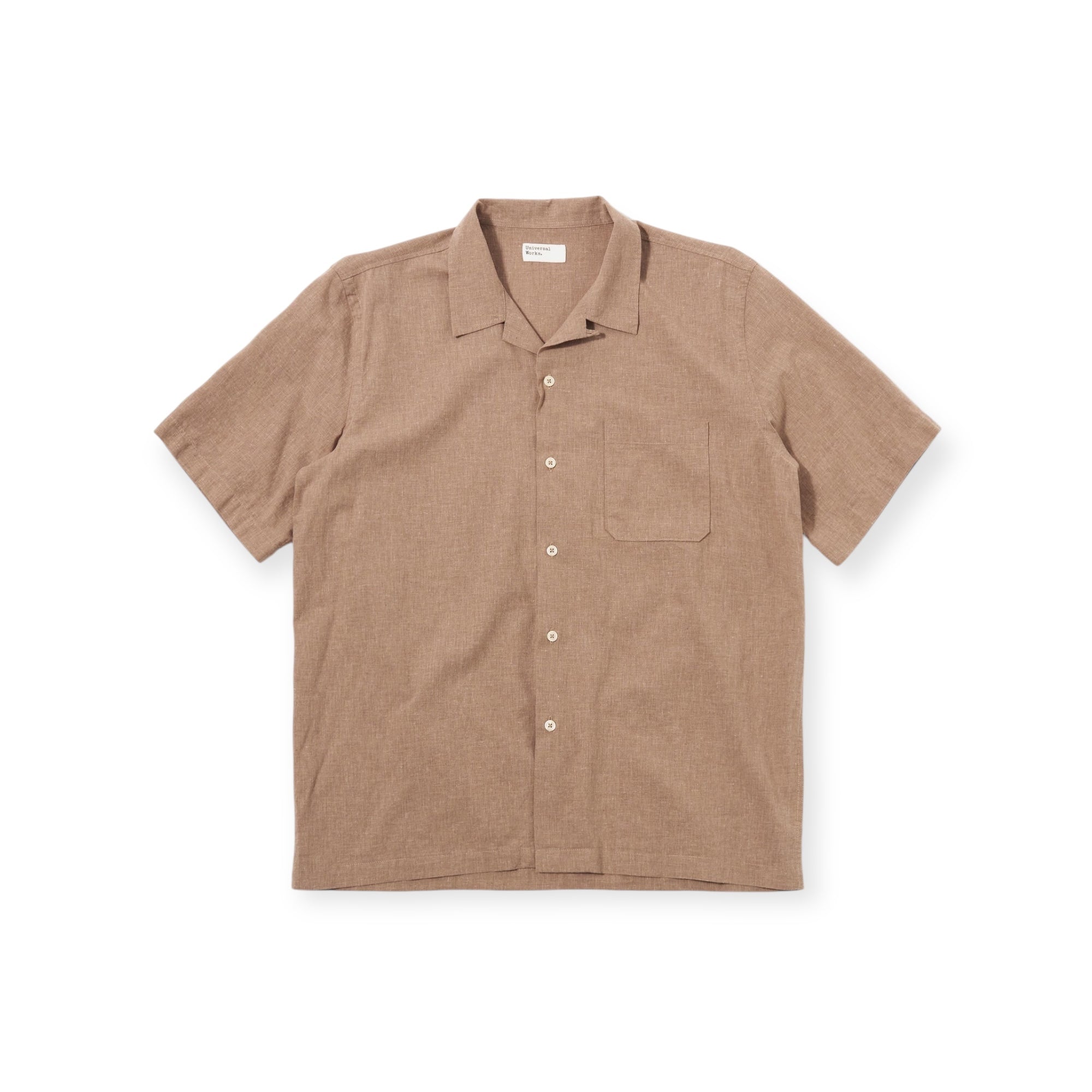 Universal Works Road Shirt Sido Linen Mix brown