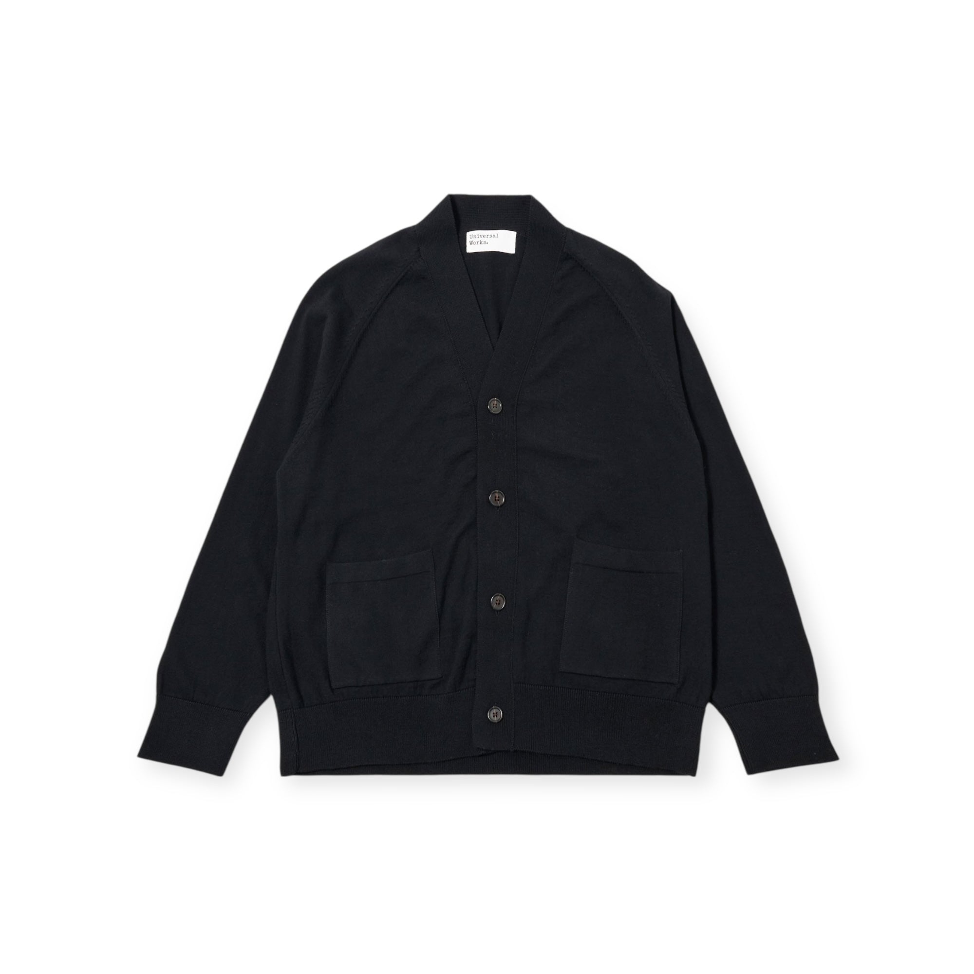 Universal Works Loose Cardigan II Woolcot Bio black