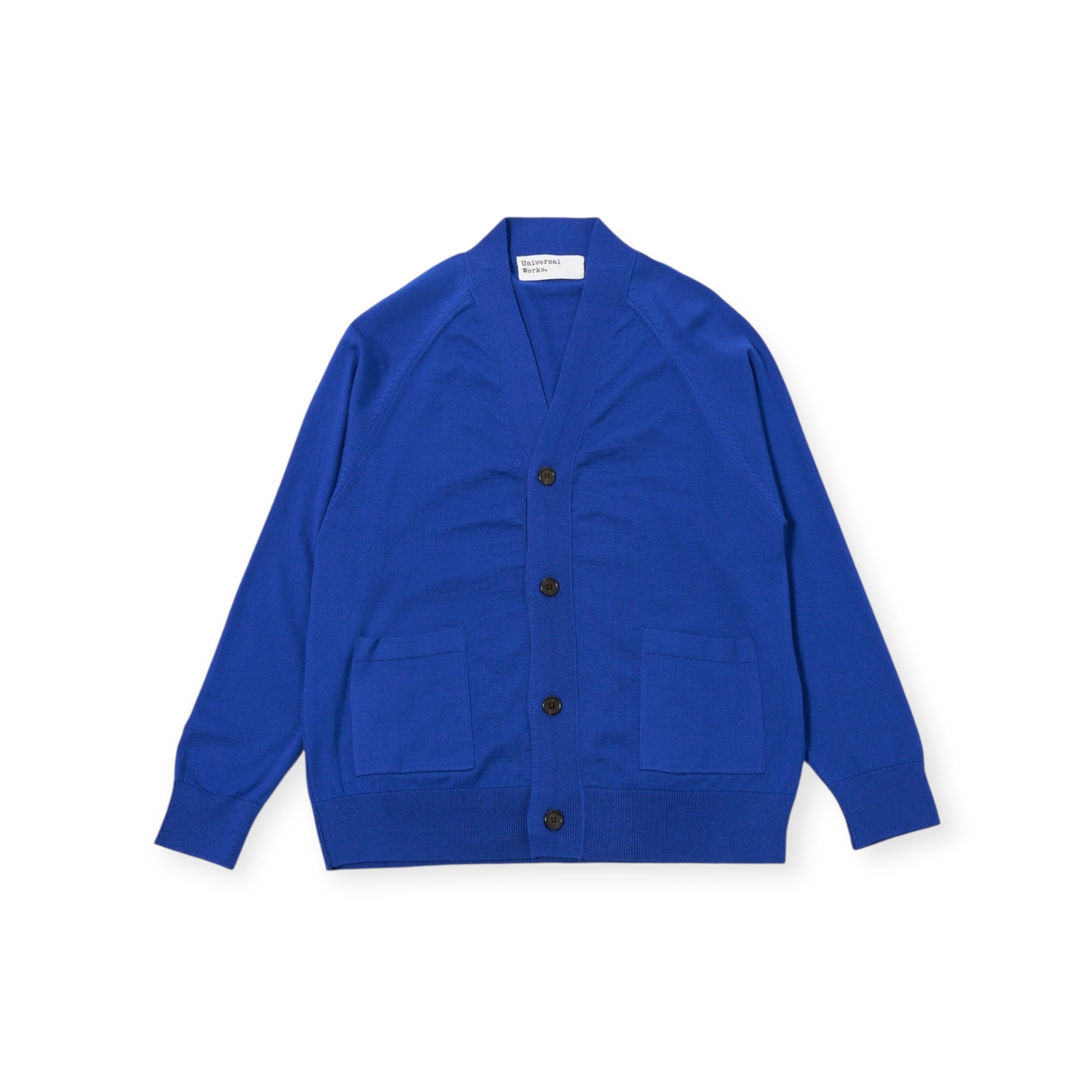 Universal Works Loose Cardigan II Woolcot Bio blue