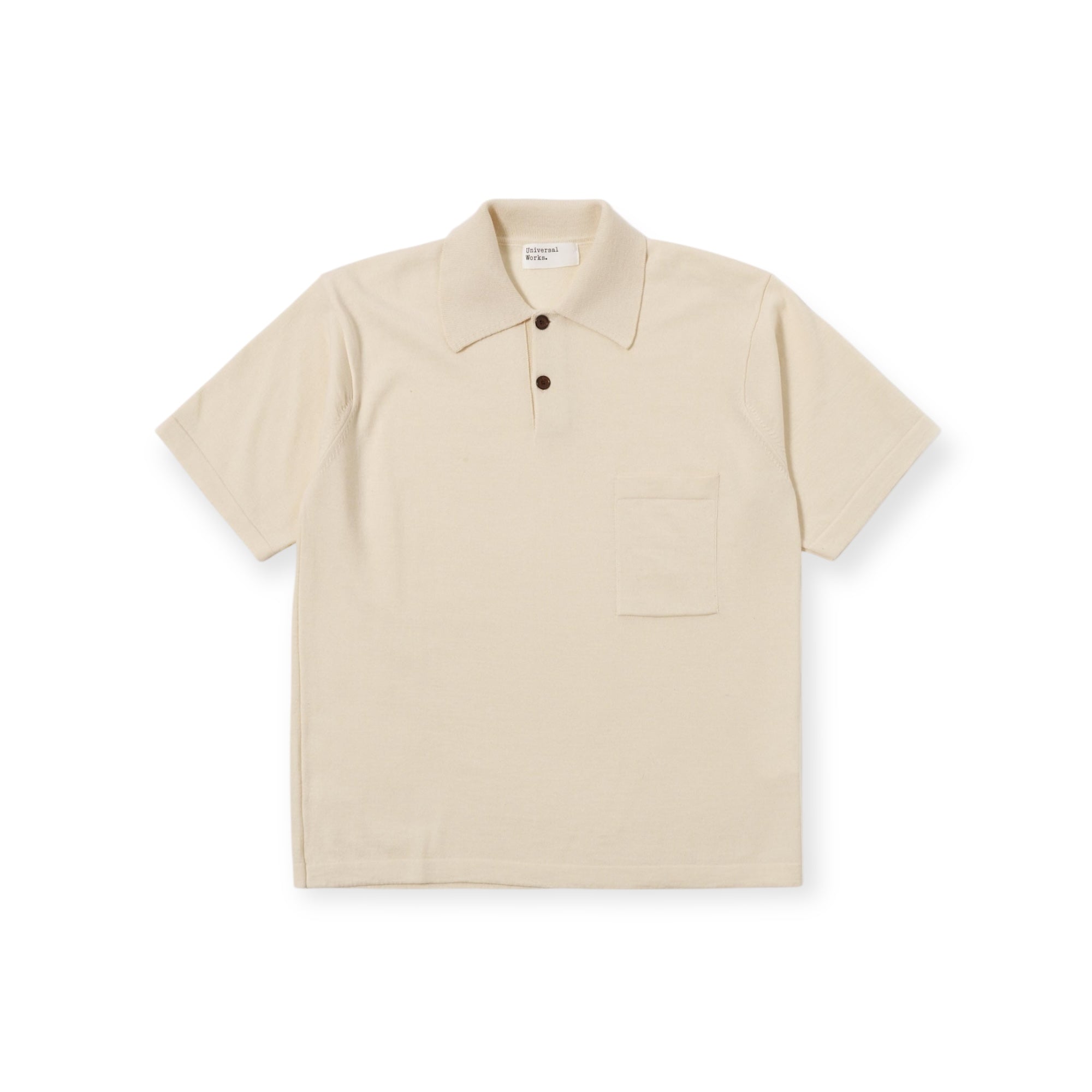 Universal Works S/S Pullover Knit Shirt II Woolcot Bio ecru