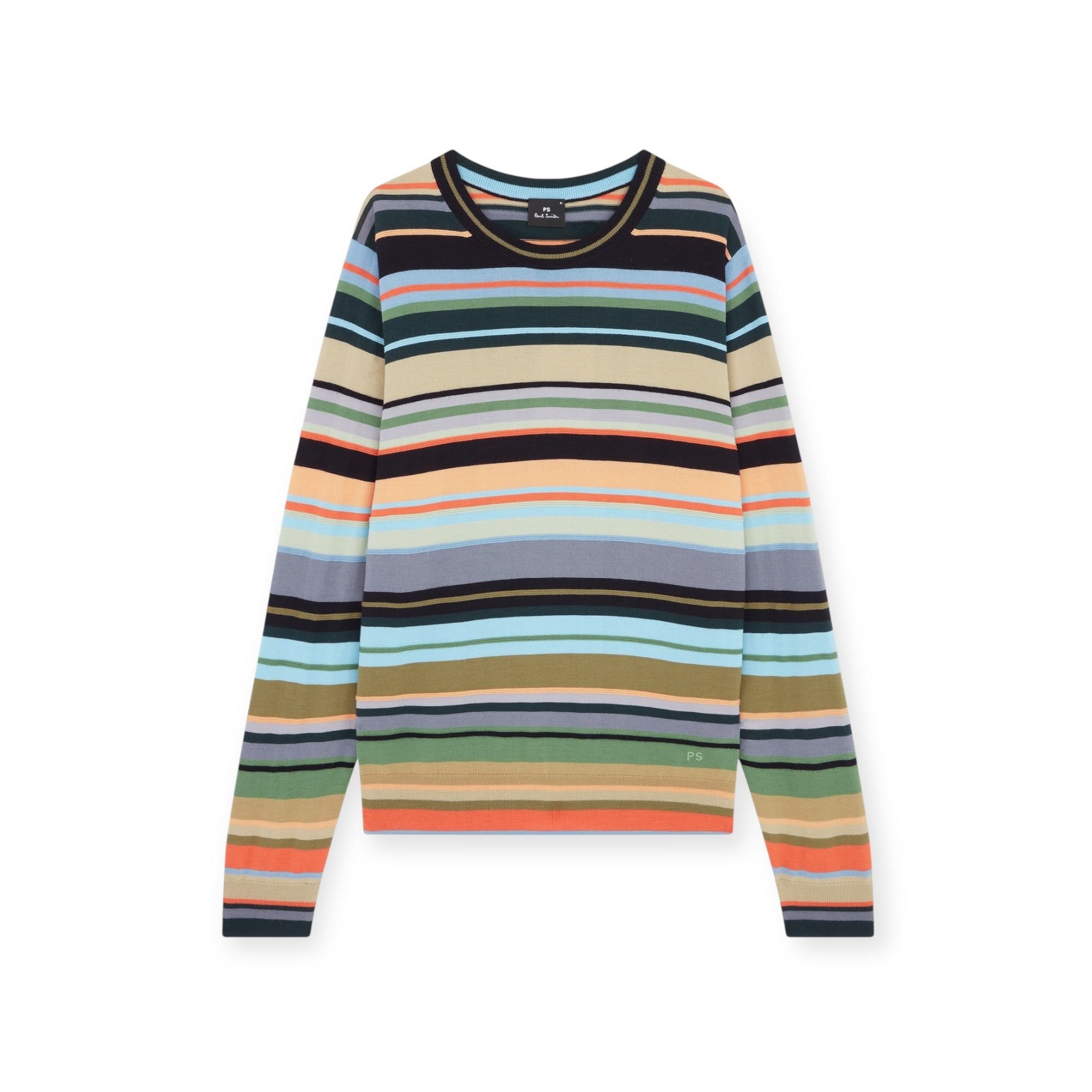 PS Paul Smith Merino Crew Block Stripe multi