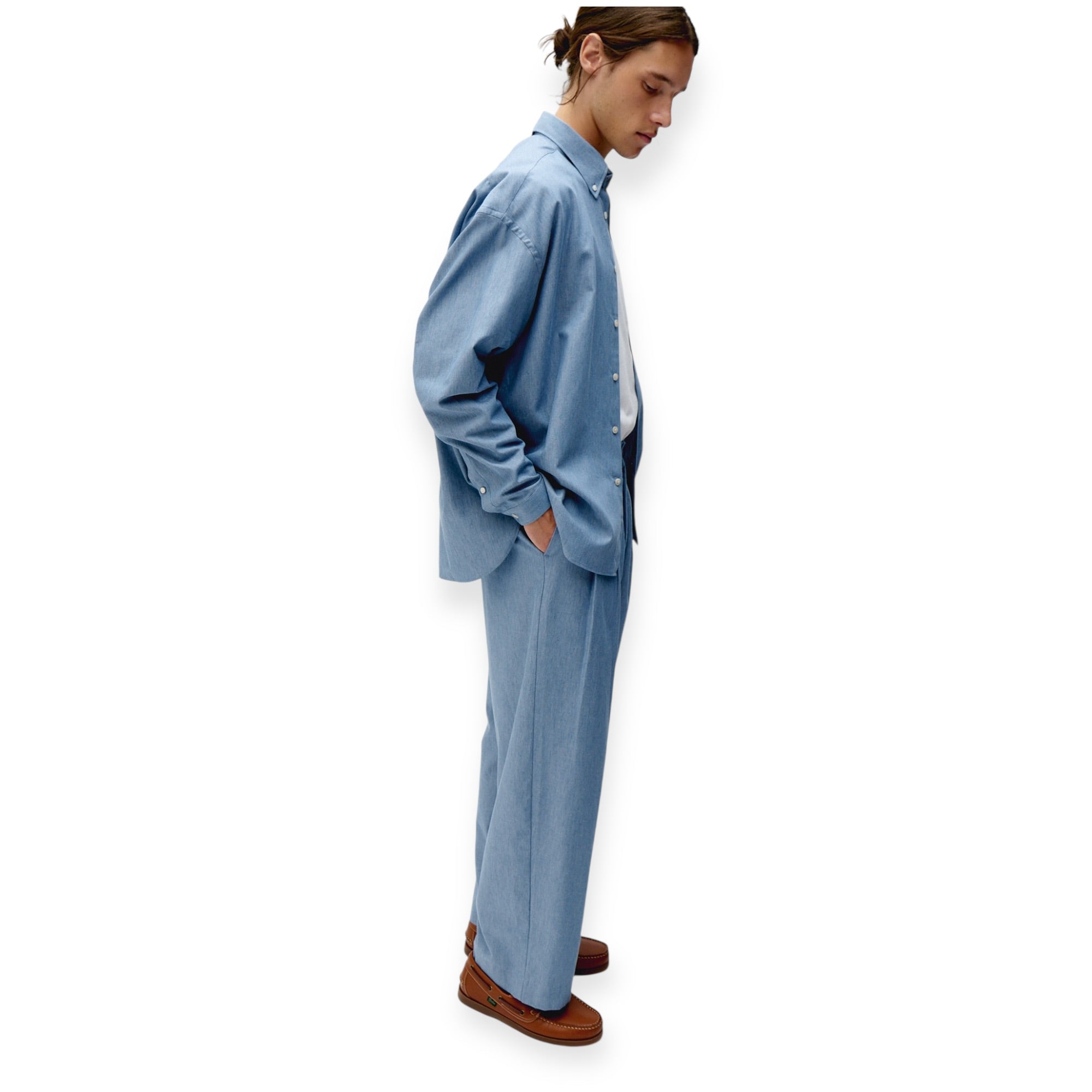 Unfeigned Baggy Shirt Cotton light indigo