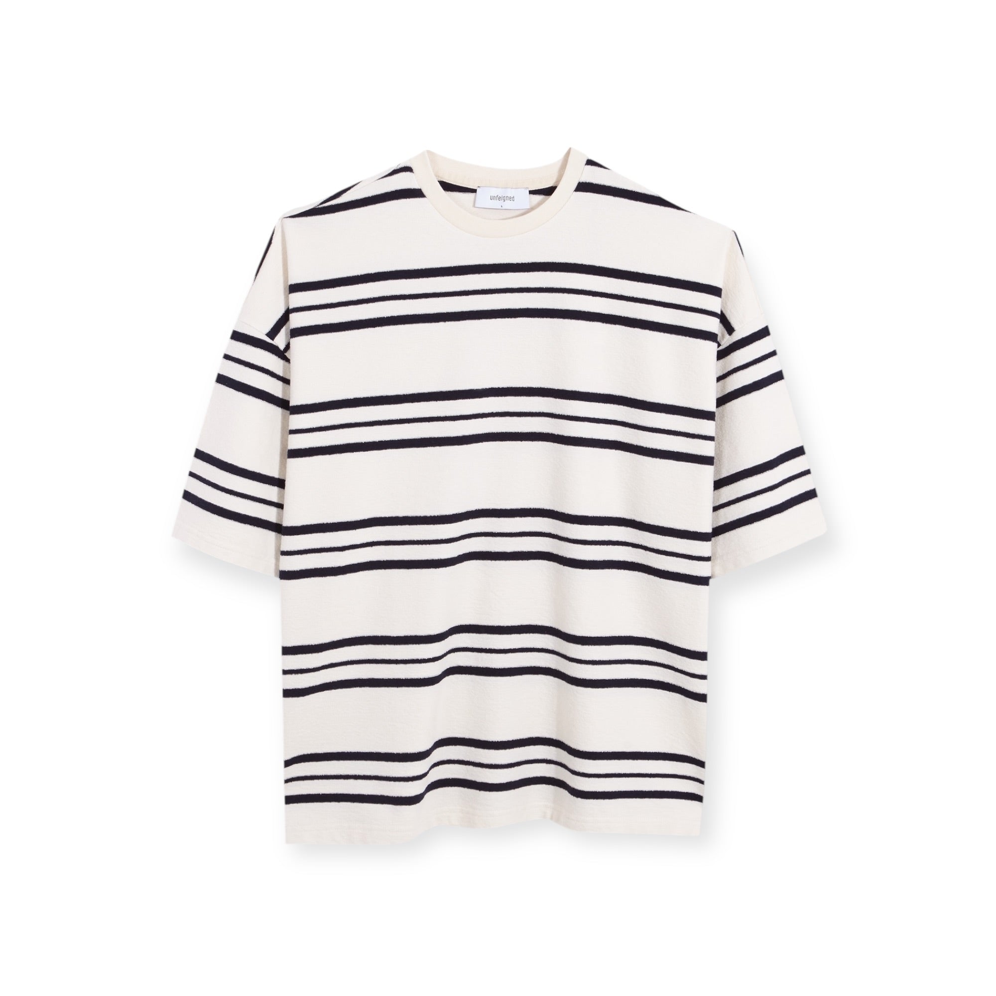Unfeigned Oversized T-Shirt Terry dark navy stripes