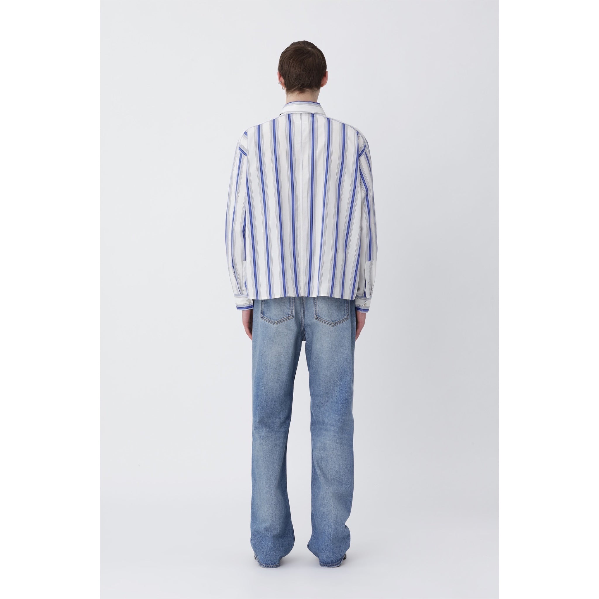 Won Hundred Maza Panel Shirt deep ultramarine comb.