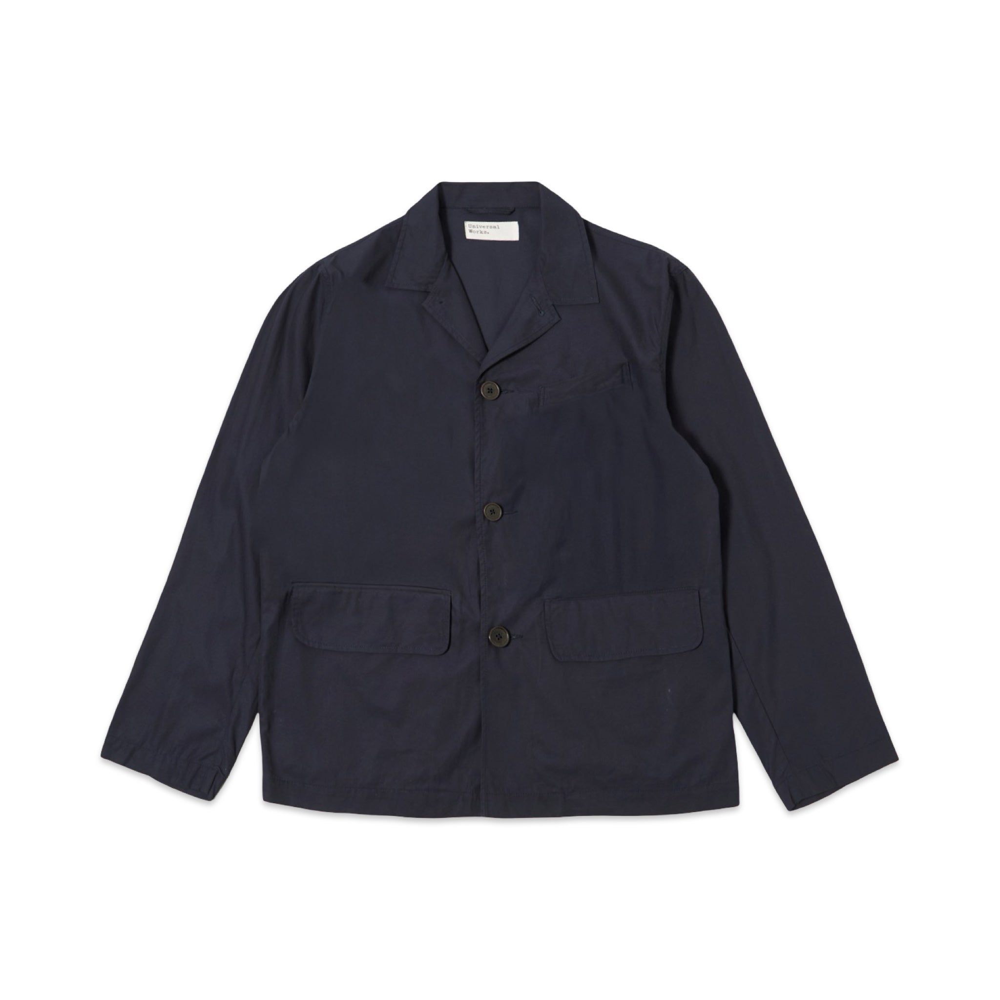 Universal Works Franck Jacket Peached Poplin navy