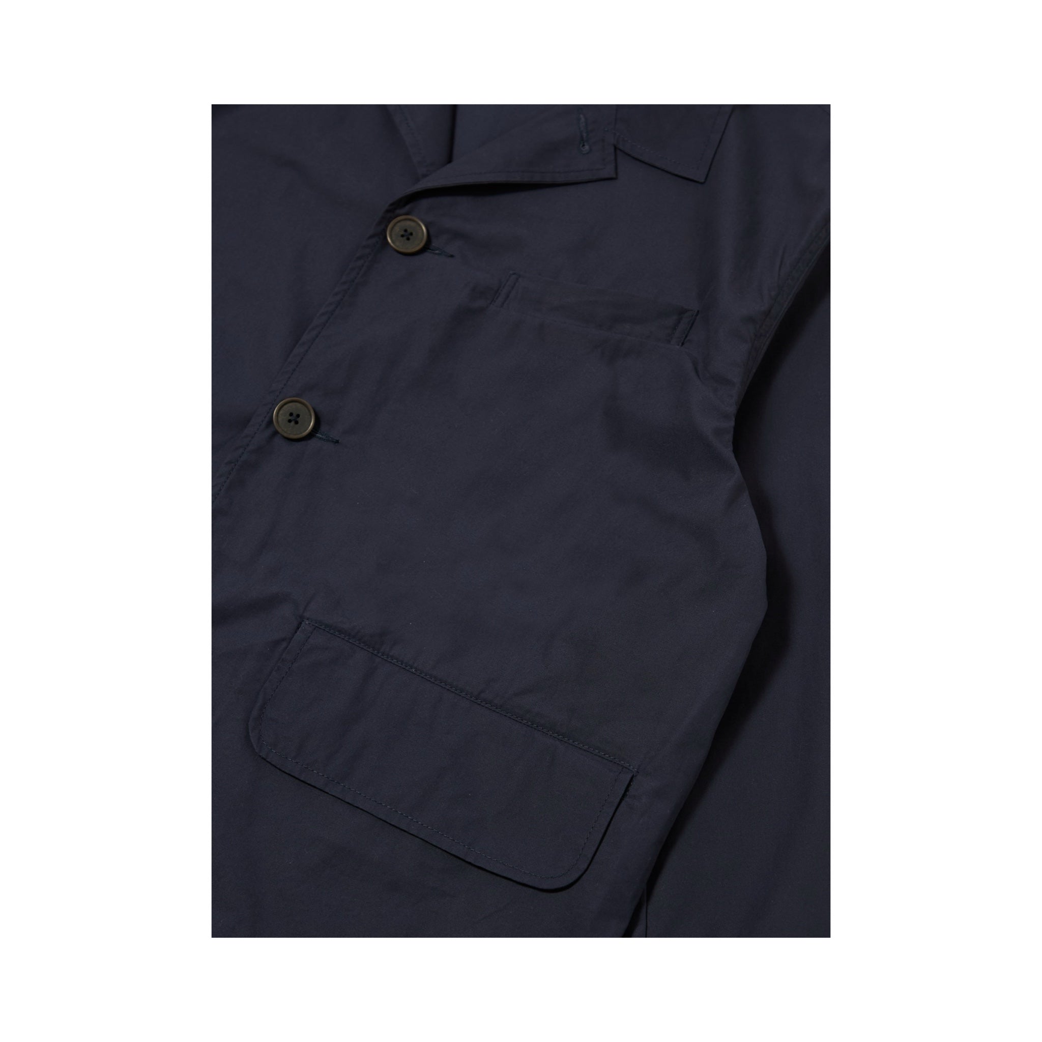 Universal Works Franck Jacket Peached Poplin navy