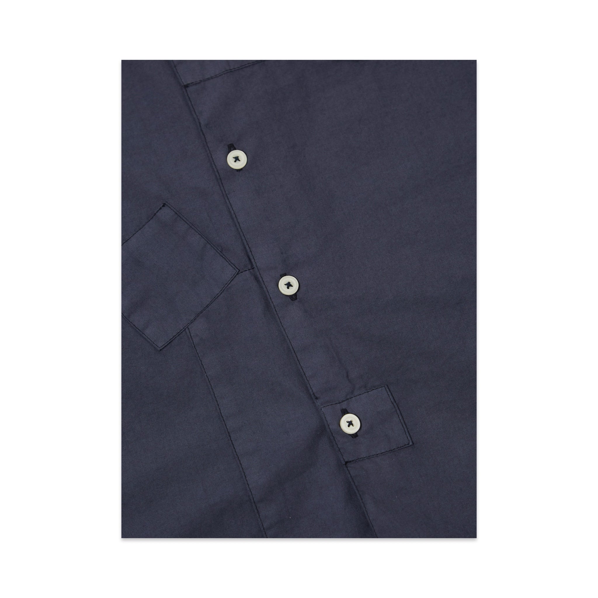 Universal Works Patched Lazy Day Shirt Poplin navy