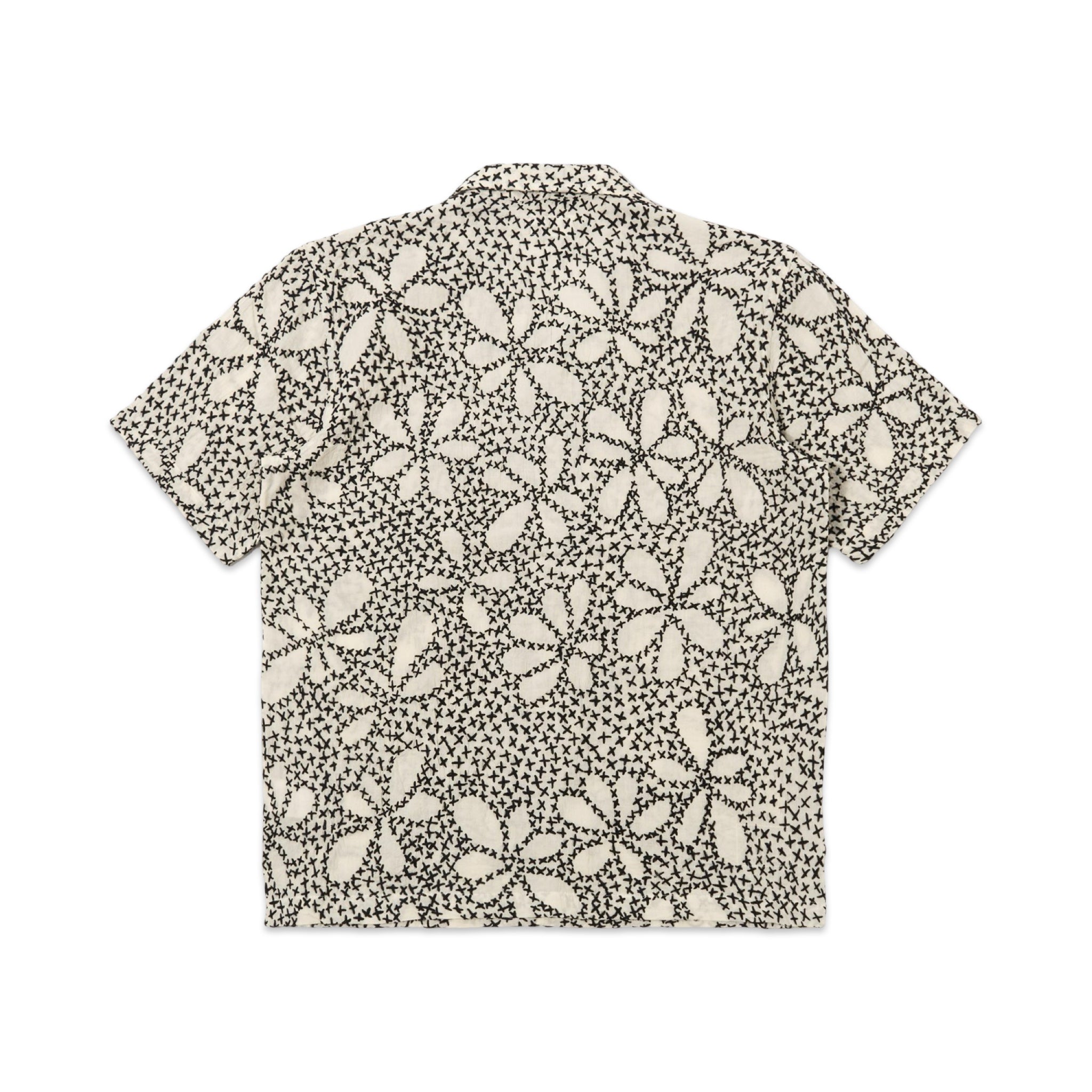 Universal Works Road Shirt Kantha Flower ecru/black