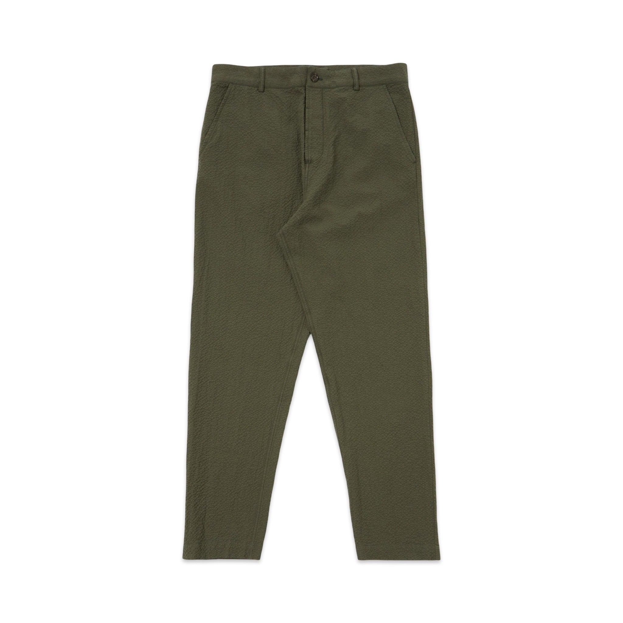 Universal Works Military Chino Merida Seersucker olive