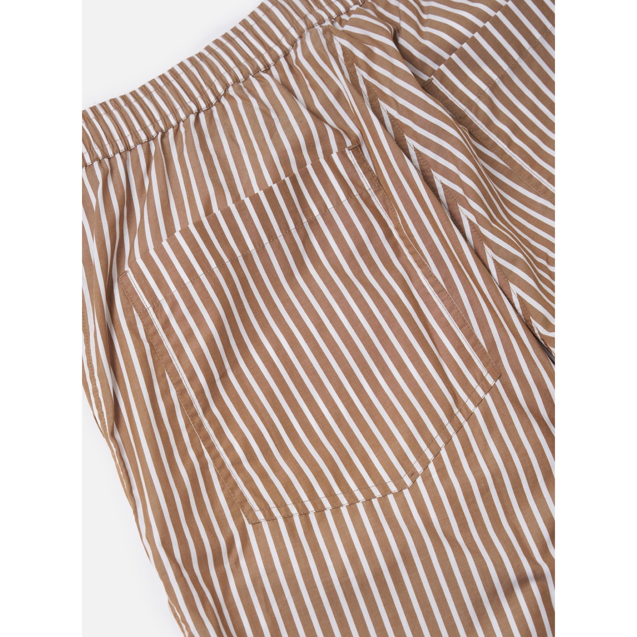 Universal Works Vacation Short Cotton Stripe brown/white
