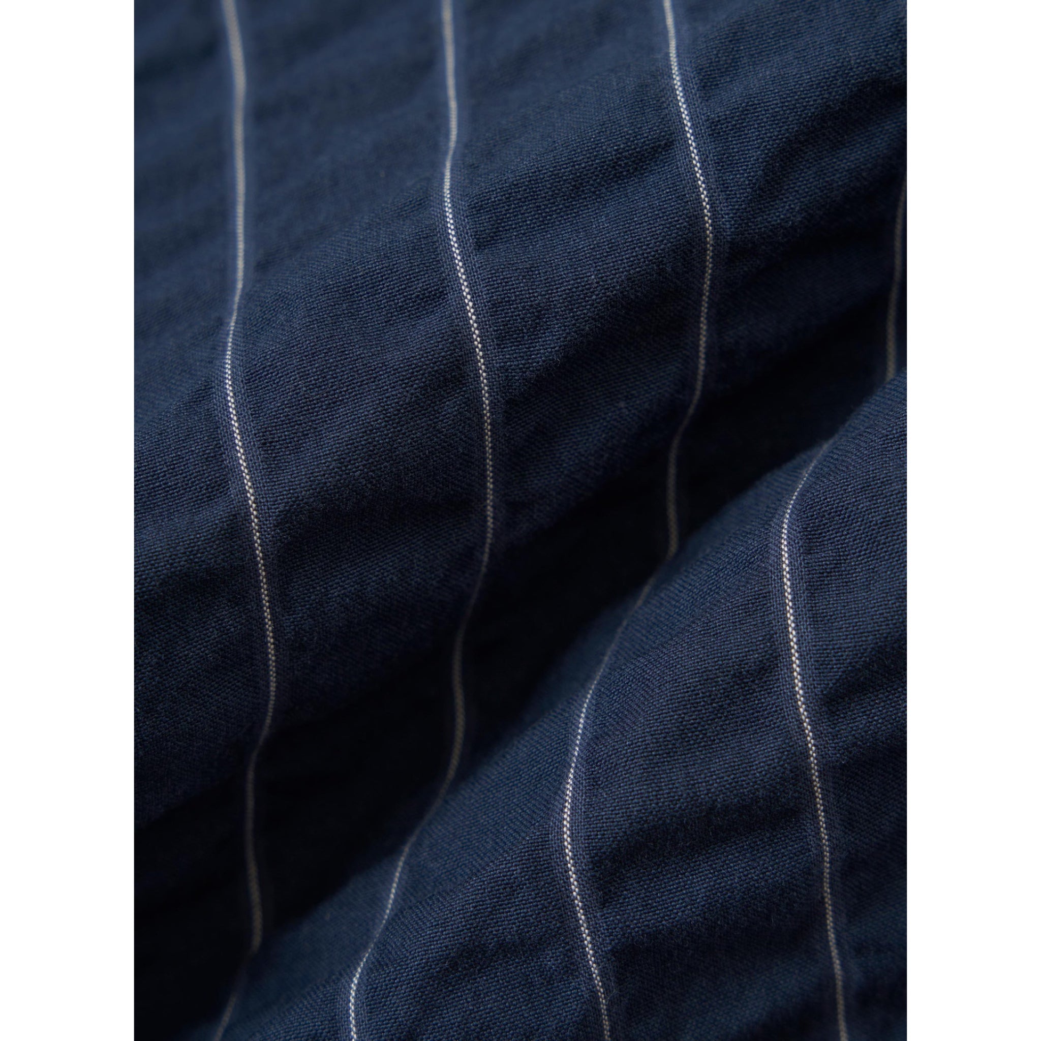 Universal Works Pleated Track Pant Chester Stripe navy