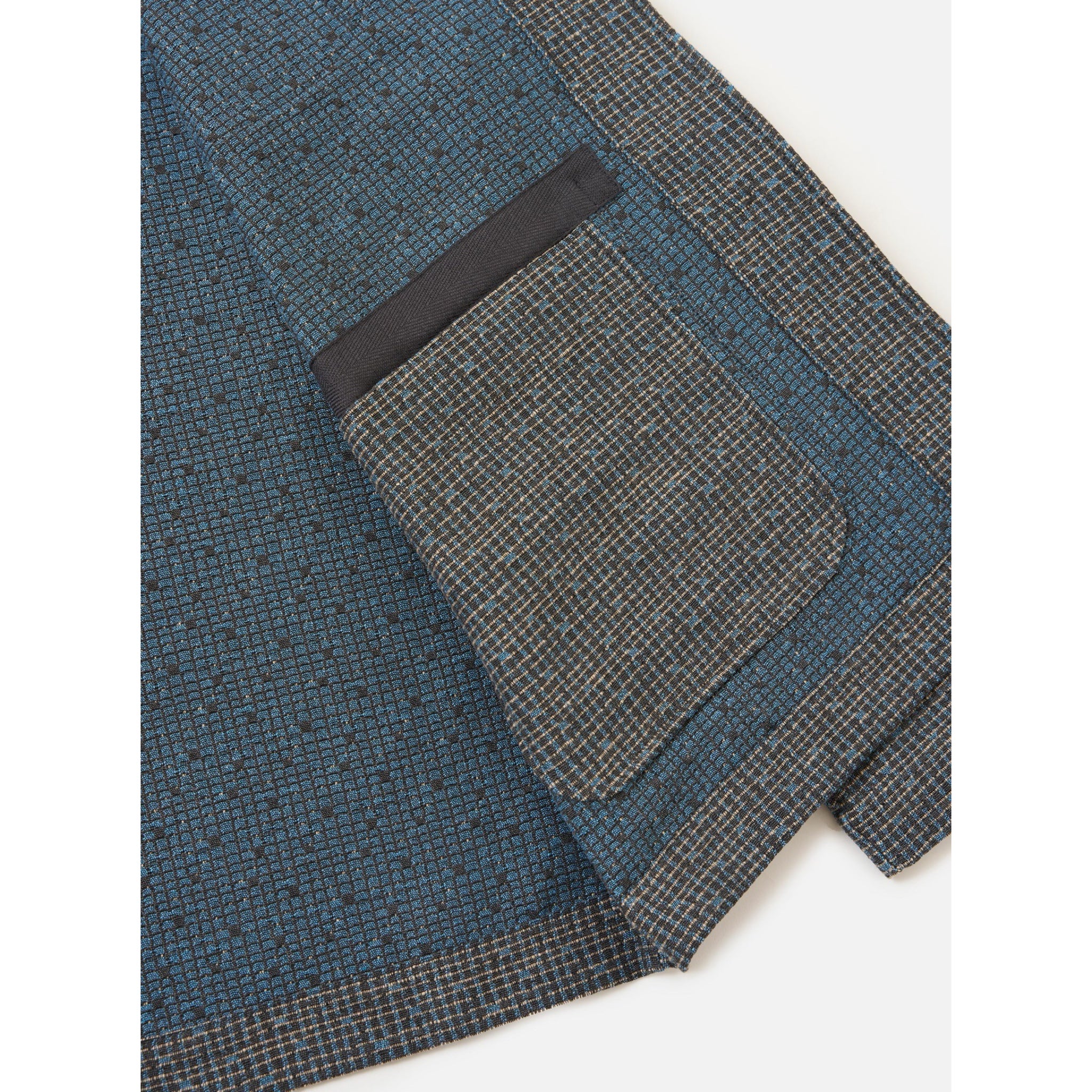 Universal Works Field Jacket Jacquard Weave grey/blue