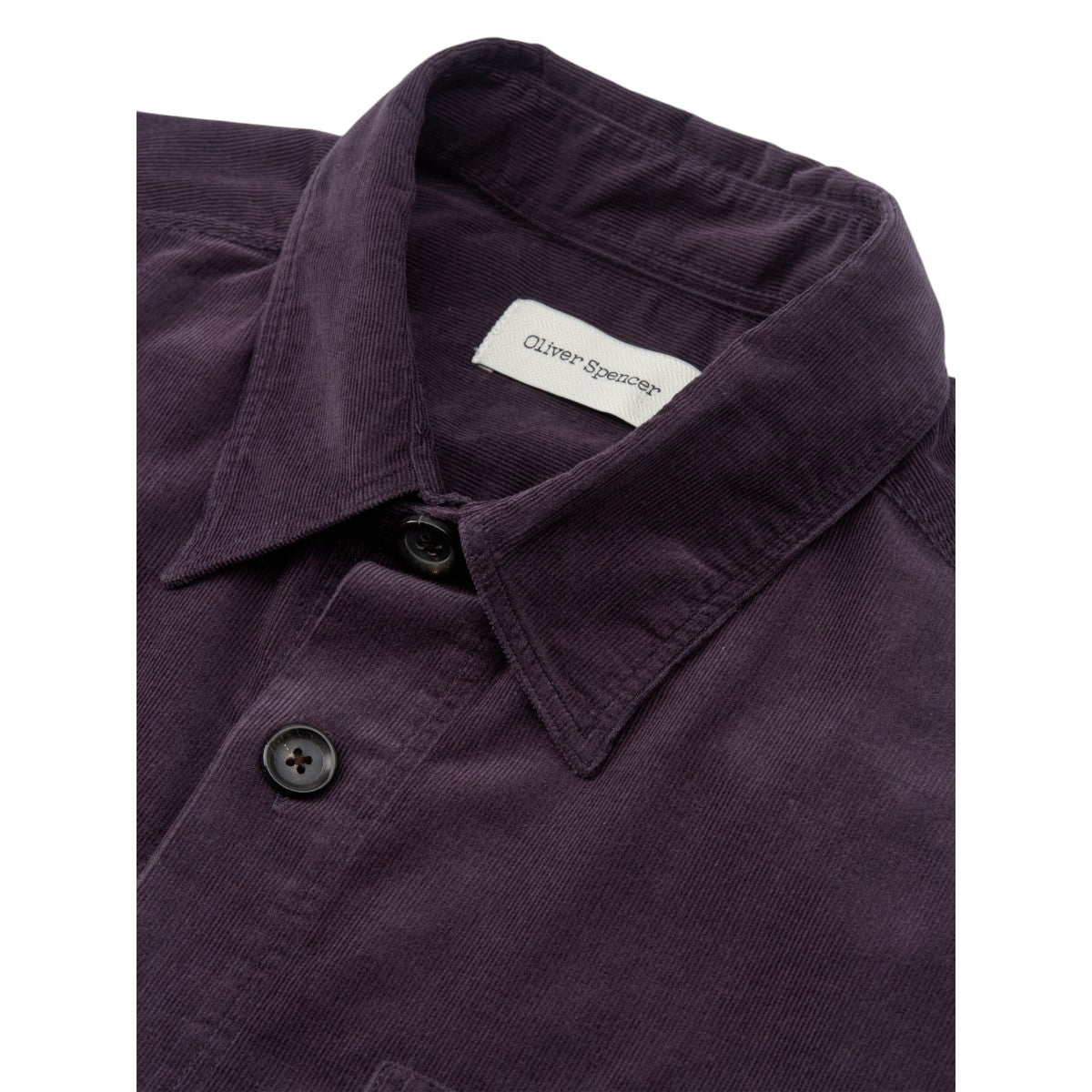 Oliver Spencer Treviscoe Shirt mersey cord aubergine