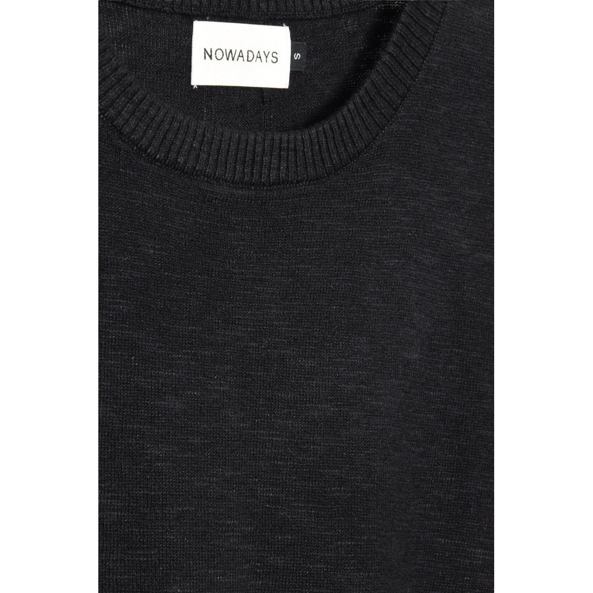 Nowadays Linen Crew Sweater beauty black