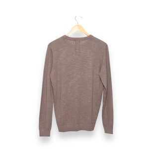 Nowadays Linen Crew Sweater brown lentil