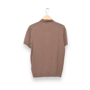 Nowadays Knitted Silk Polo brown lentil