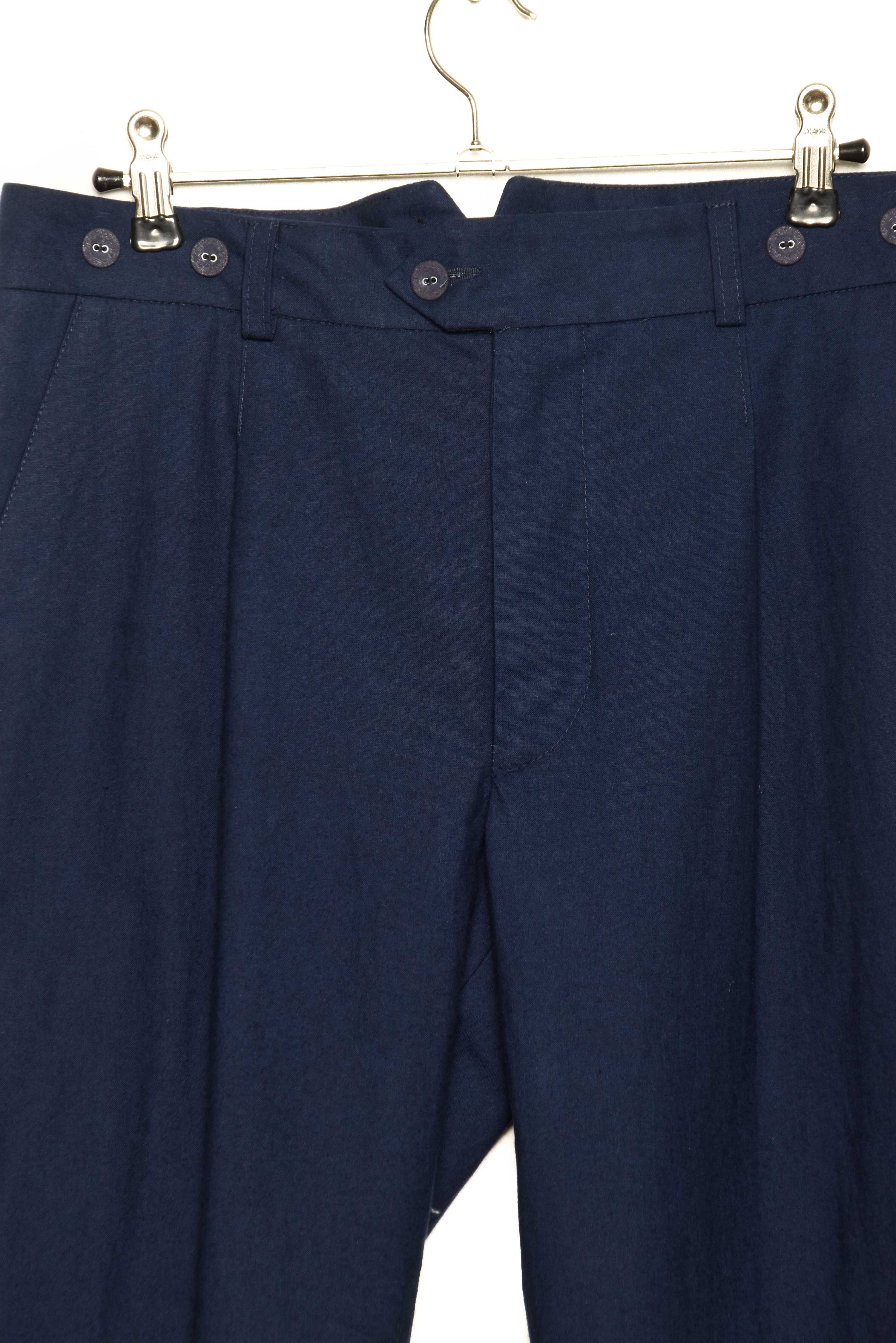 Frank Leder Pleated Slim Trouser baltic blue dyed