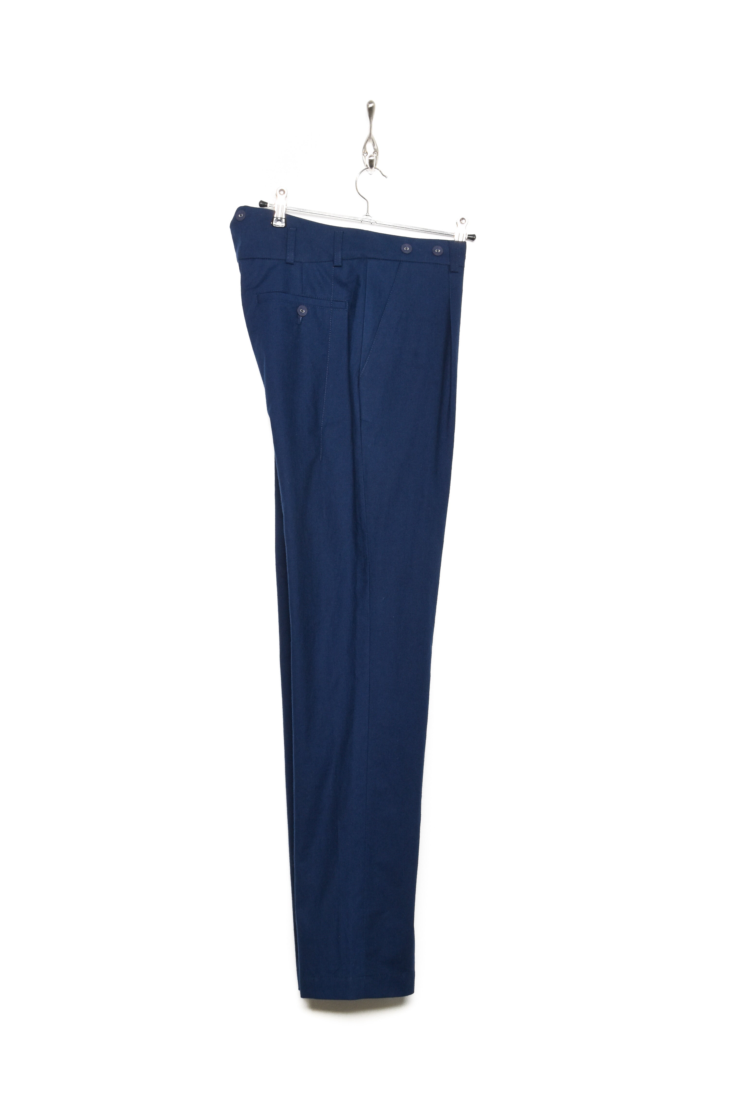 Frank Leder Pleated Slim Trouser baltic blue dyed